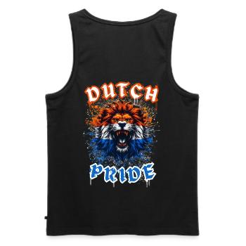 Lion néerlandais aux couleurs du drapeau néerlandais - Débardeur bio Premium Homme - noir - Dos - AI Model Male 178 light (178cm)