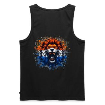Maillots de la Hollande - NL Lion aux couleurs du drapeau - Débardeur bio Premium Homme - noir - Dos - AI Model Male 178 light (178cm)