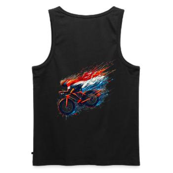 Radtrikot Dutch Pride Holländische Flagge - Männer Premium Bio Tank Top - Schwarz - Hinten - AI Model Male 178 light (178cm)