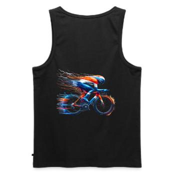 Cycling jersey desgin, road bike, Dutch colors - Men's Premium Organic Tank Top - black - Back - AI Model Male 178 light (178cm)