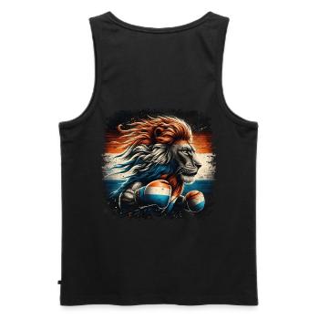 Boxer shirt design Dutch Lion patriotic - Men's Premium Organic Tank Top - black - Back - AI Model Male 178 light (178cm)