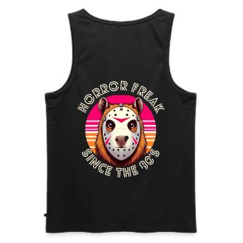 Funny Horror Freak Since The 80's Slasher Movies - Men's Premium Organic Tank Top - black - Back - AI Model Male 178 light (178cm)