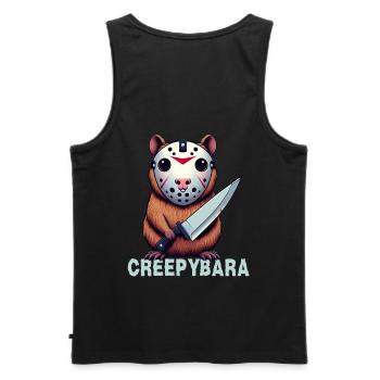 Capybara horror parody, slasher movie fans - Men's Premium Organic Tank Top - black - Back - AI Model Male 178 light (178cm)