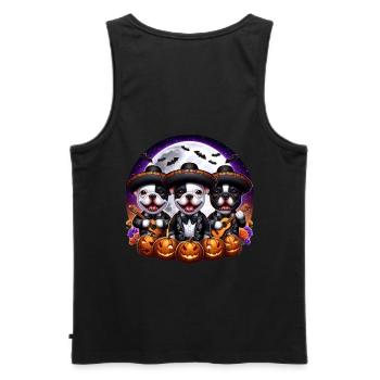 Süße französische Bulldoggen Mariachi Band Halloween Shirt - Männer Premium Bio Tank Top - Schwarz - Hinten - AI Model Male 178 light (178cm)