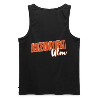 Kizomba Ulm Orange - Men's Premium Organic Tank Top - black - Back - AI Model Male 178 light (178cm)