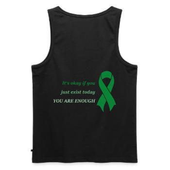 just exist - Männer Premium Bio Tank Top - Schwarz - Hinten - AI Model Male 178 light (178cm)