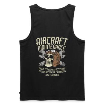 AIRCRAFT MAINTENANCE: Cuss out invisible engineers - Men's Premium Organic Tank Top - black - Back - AI Model Male 178 light (178cm)
