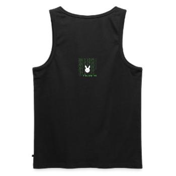 white rabbit - Männer Premium Bio Tank Top - Schwarz - Hinten - AI Model Male 178 light (178cm)