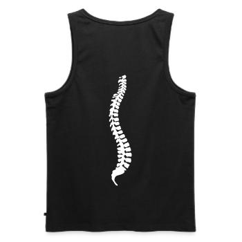 Spine - back - Men's Premium Organic Tank Top - black - Back - AI Model Male 178 light (178cm)