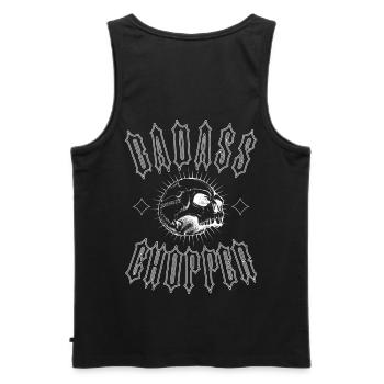 BADASS CHOPPER - Männer Premium Bio Tank Top - Schwarz - Hinten - AI Model Male 178 light (178cm)