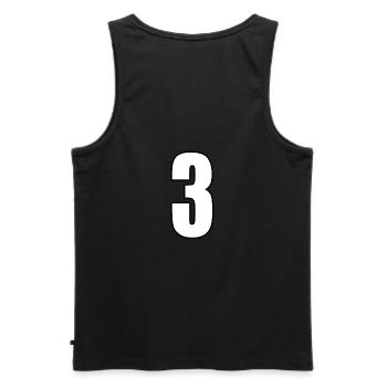 No. 3 Number Three - Back Number Football Sport - Men's Premium Organic Tank Top - black - Back - AI Model Male 178 light (178cm)