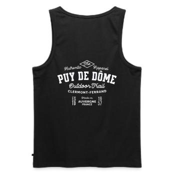 Puy de Dome Outdoor Trail Clermont Ferrand - Débardeur bio Premium Homme - noir - Dos - AI Model Male 178 light (178cm)
