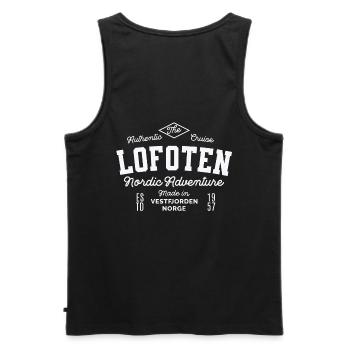 Lofoten Nordic Adventure - Débardeur bio Premium Homme - noir - Dos - AI Model Male 178 light (178cm)