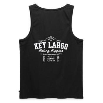 Key Largo Sailing supplies South Florida - Débardeur bio Premium Homme - noir - Dos - AI Model Male 178 light (178cm)