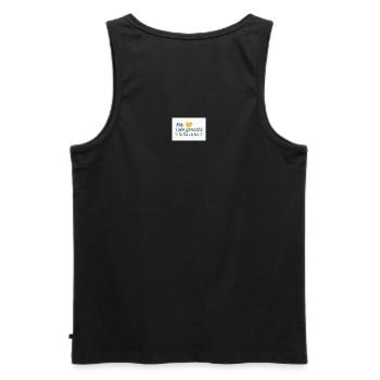 For animals in need - Men's Premium Organic Tank Top - black - Back - AI Model Male 178 light (178cm)