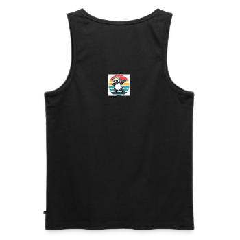 Retro-Panda - Männer Premium Bio Tank Top - Schwarz - Hinten - AI Model Male 178 light (178cm)