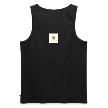 Chrysantème Spirale Fibonacci - Débardeur bio Premium Homme - noir - Dos - AI Model Male 178 light (178cm)