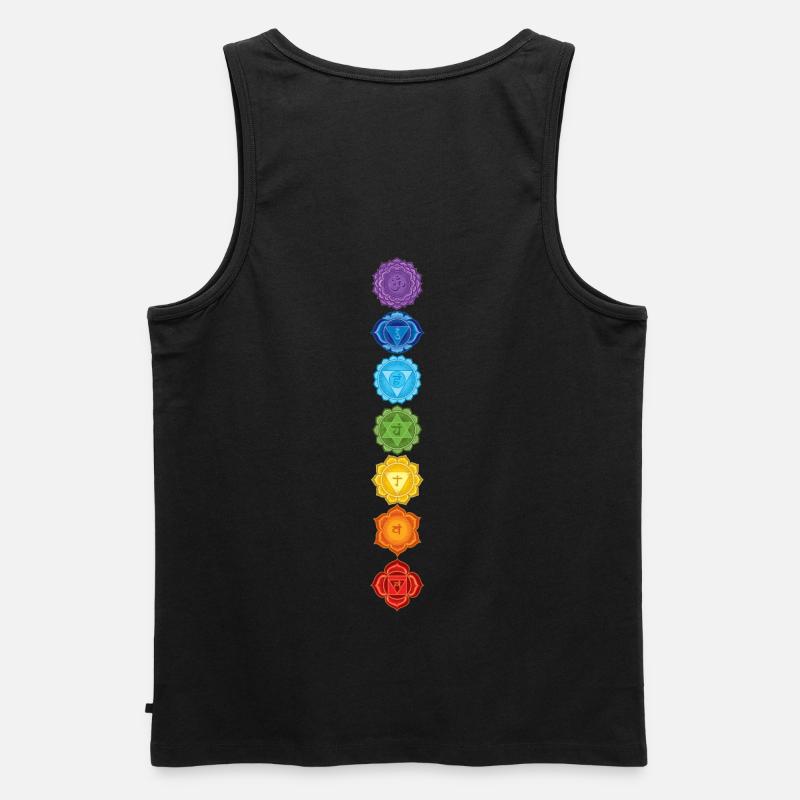 CHAKRAS - Männer Premium Bio Tank Top - Schwarz