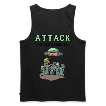 Attack Do you believe? - Männer Premium Bio Tank Top - Schwarz - Hinten - AI Model Male 178 light (178cm)