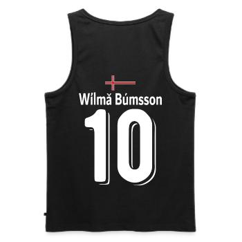 Wilma Bumsson Island Sauf Shirt - Männer Premium Bio Tank Top - Schwarz - Hinten - AI Model Male 178 light (178cm)