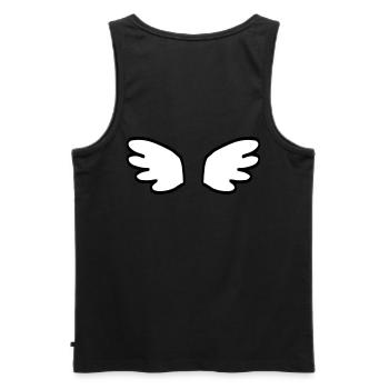 Ailes d'ange / ailes d'ange / ailes d'ange / naissance - Débardeur bio Premium Homme - noir - Dos - AI Model Male 178 light (178cm)