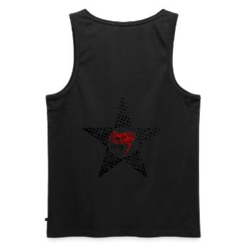 Dotted Star Antifa Drapeau ALERTA ALERTA - Débardeur bio Premium Homme - noir - Dos - AI Model Male 178 light (178cm)