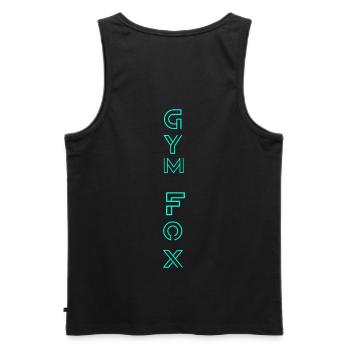 GYM FOX - Motivating Gym and Fitness Designs - Men's Premium Organic Tank Top - black - Back - AI Model Male 178 light (178cm)