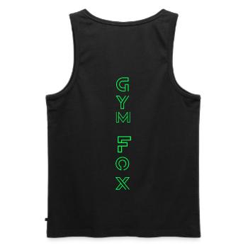 GYM FOX - Motivating Gym and Fitness Designs - Men's Premium Organic Tank Top - black - Back - AI Model Male 178 light (178cm)