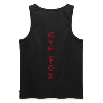GYM FOX - Motivating Gym and Fitness Designs - Men's Premium Organic Tank Top - black - Back - AI Model Male 178 light (178cm)