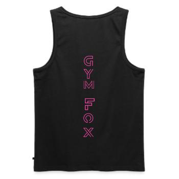 Typographic Gym Motivation - "GYM FOX " Design - Men's Premium Organic Tank Top - black - Back - AI Model Male 178 light (178cm)