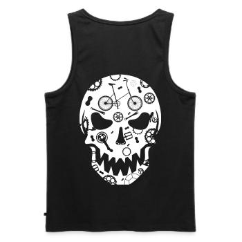 Klapprad Skull gothic T-Shirt Fashion Hoodie - Männer Premium Bio Tank Top - Schwarz - Hinten - AI Model Male 178 light (178cm)