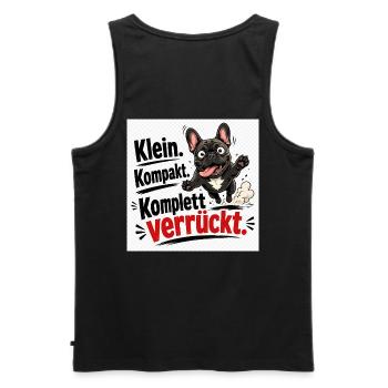 Klein Kompakt Komplett verrückt - Männer Premium Bio Tank Top - Schwarz - Hinten - AI Model Male 178 light (178cm)