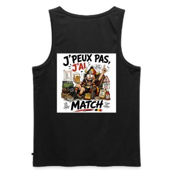 J'peux pas j'ai match - Débardeur bio Premium Homme - noir - Dos - AI Model Male 178 light (178cm)