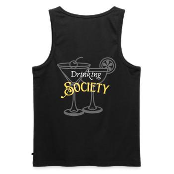 Drinking Society - Männer Premium Bio Tank Top - Schwarz - Hinten - AI Model Male 178 light (178cm)