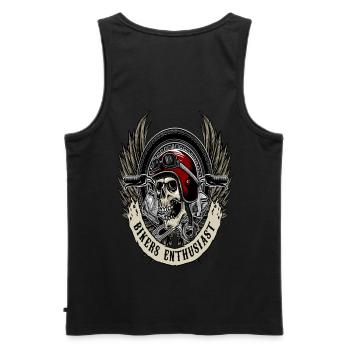 Schädel Biker shirt Skull Biker - Débardeur bio Premium Homme - noir - Dos - AI Model Male 178 light (178cm)