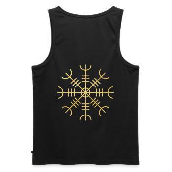 Viking Terror Helmet Aegishjalmur Symbol - Men's Premium Organic Tank Top - black - Back - AI Model Male 178 light (178cm)