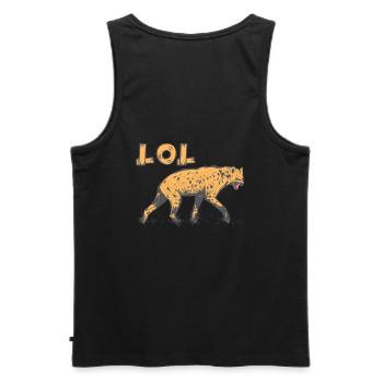 Hyena Laughter, LOL, Predator Hyenas Pack Gift - Men's Premium Organic Tank Top - black - Back - AI Model Male 178 light (178cm)