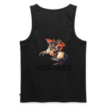 Napoleon Bonaparte with horse, art painting horseman - Men's Premium Organic Tank Top - black - Back - AI Model Male 178 light (178cm)