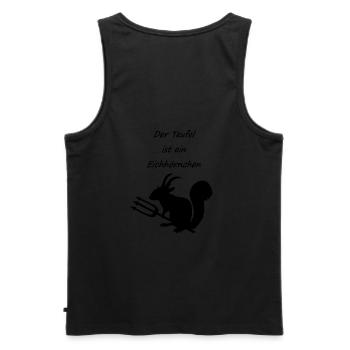 Devil is a squirrel, shirt gifts saying - Men's Premium Organic Tank Top - black - Back - AI Model Male 178 light (178cm)