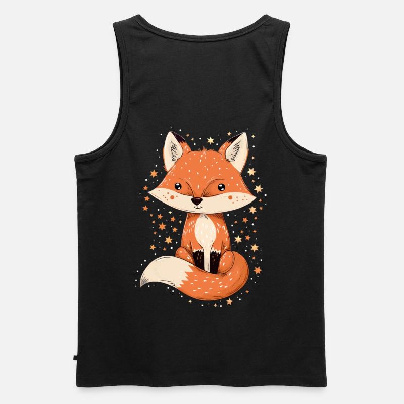 Fuchs mit Sternen - Männer Premium Bio Tank Top - Schwarz