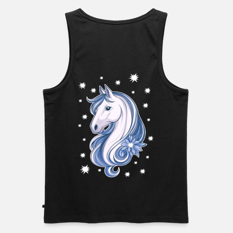Pferd mit Sternen - Männer Premium Bio Tank Top - Schwarz