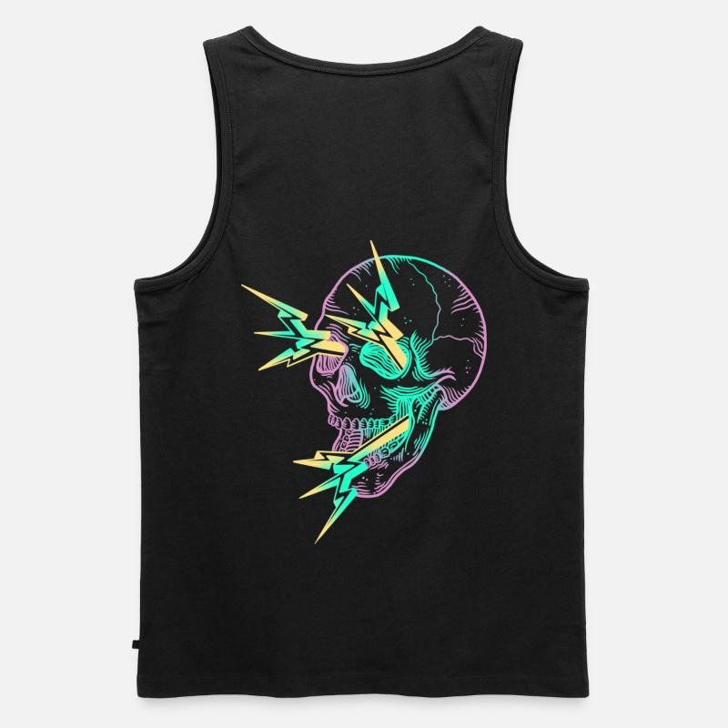 Lila Blitzschädel - Männer Premium Bio Tank Top - Schwarz