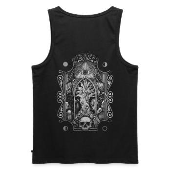 Dunkle Visionen - Männer Premium Bio Tank Top - Schwarz - Hinten - AI Model Male 178 light (178cm)