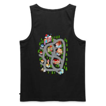 Auto Spiel Matte Papa Tag Geschenk - Männer Premium Bio Tank Top - Schwarz - Hinten - AI Model Male 178 light (178cm)