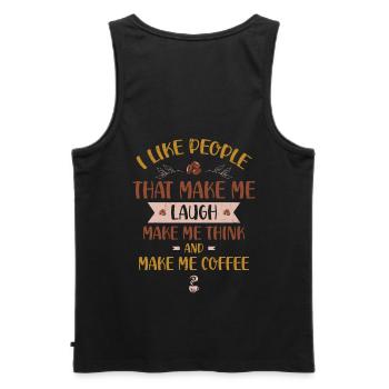 Coffee Lover Caffeine Lovers Cappuccino Design - Men's Premium Organic Tank Top - black - Back - AI Model Male 178 light (178cm)