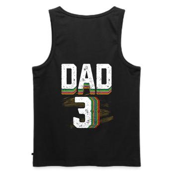 Papa 3 Papa Père Papa Design - Débardeur bio Premium Homme - noir - Dos - AI Model Male 178 light (178cm)