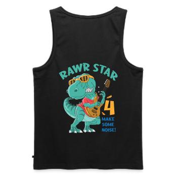 Enfant de 4 ans, dinosaure - Débardeur bio Premium Homme - noir - Dos - AI Model Male 178 light (178cm)