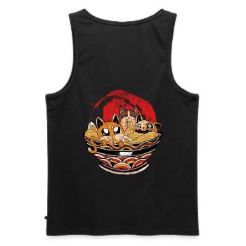 Anime-ramen, The Cat Character For Animation - Men's Premium Organic Tank Top - black - Back - AI Model Male 178 light (178cm)