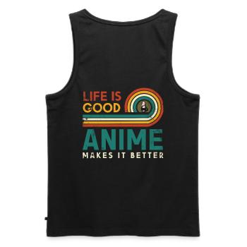 Das Leben Ist Gut Anime Macht Es Besser Für Die - Männer Premium Bio Tank Top - Schwarz - Hinten - AI Model Male 178 light (178cm)