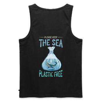 Gardez la mer sans plastique pour le climat - Débardeur bio Premium Homme - noir - Dos - AI Model Male 178 light (178cm)